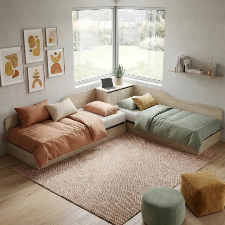 Letto singolo contenitore doppio 82x190cm moderno rovere Stefano
