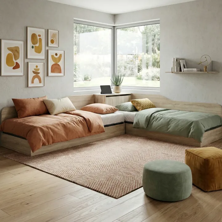 Letto singolo contenitore doppio 82x190cm moderno rovere Stefano