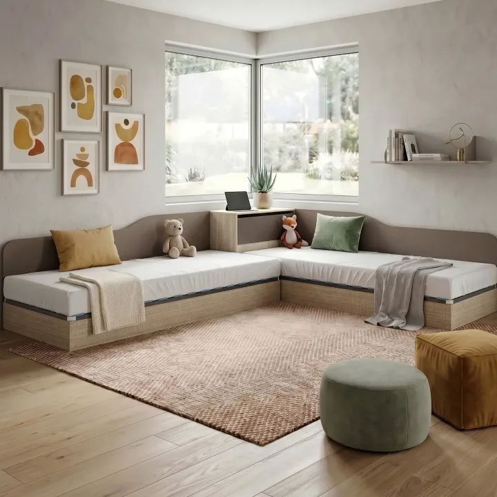 Letto singolo contenitore doppio 82x190cm moderno rovere scuro marrone Stefano