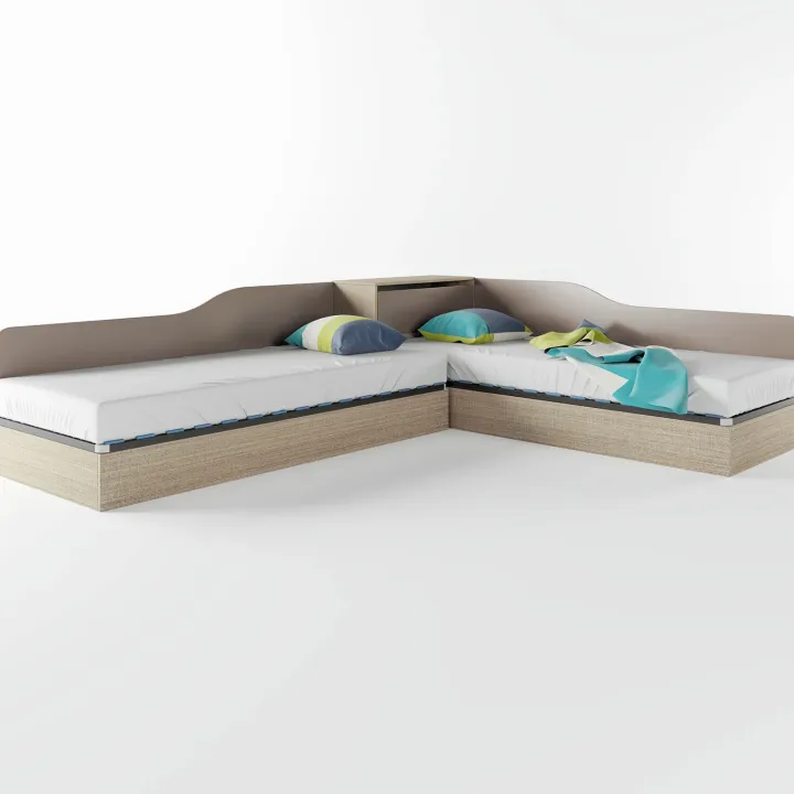 Letto singolo contenitore doppio 82x190cm moderno rovere scuro marrone Stefano