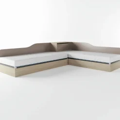 Letto singolo contenitore doppio 82x190cm moderno rovere scuro marrone Stefano