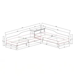 Letto singolo contenitore doppio 82x190cm moderno rovere scuro marrone Stefano