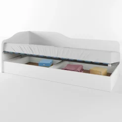 Letto singolo contenitore 82x190cm reversibile bianco opaco Alex Gihome®