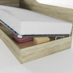 Letto singolo contenitore 82x190cm reversibile rovere Alex Gihome®