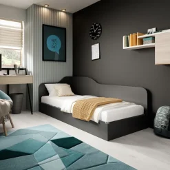 Letto singolo contenitore 82x190cm reversibile antracite Alex Gihome®