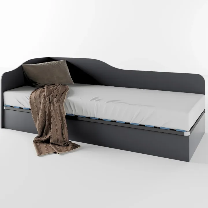 Letto singolo contenitore 82x190cm reversibile antracite Alex Gihome®