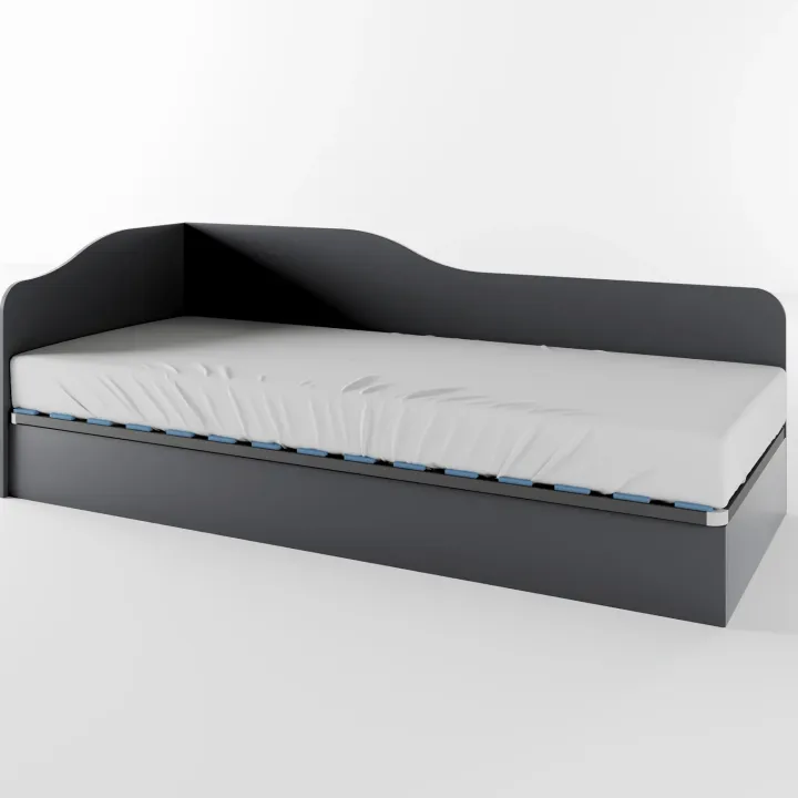 Letto singolo contenitore 82x190cm reversibile antracite Alex Gihome®