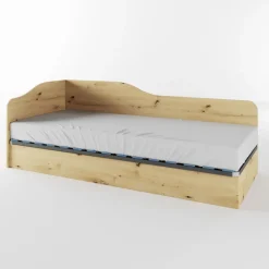 Letto singolo contenitore 82x190cm reversibile rovere rustico Alex Gihome®