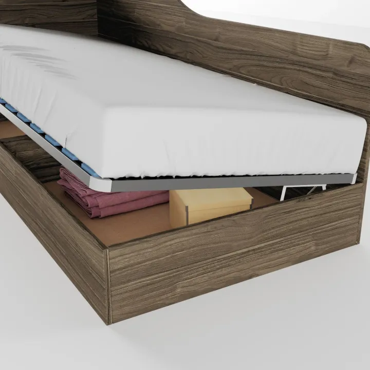 Letto singolo contenitore 82x190cm reversibile noce Alex Gihome®