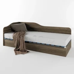 Letto singolo contenitore 82x190cm reversibile noce Alex Gihome®