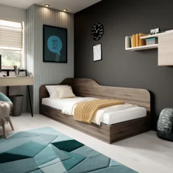 Letto singolo contenitore 82x190cm reversibile noce Alex Gihome®