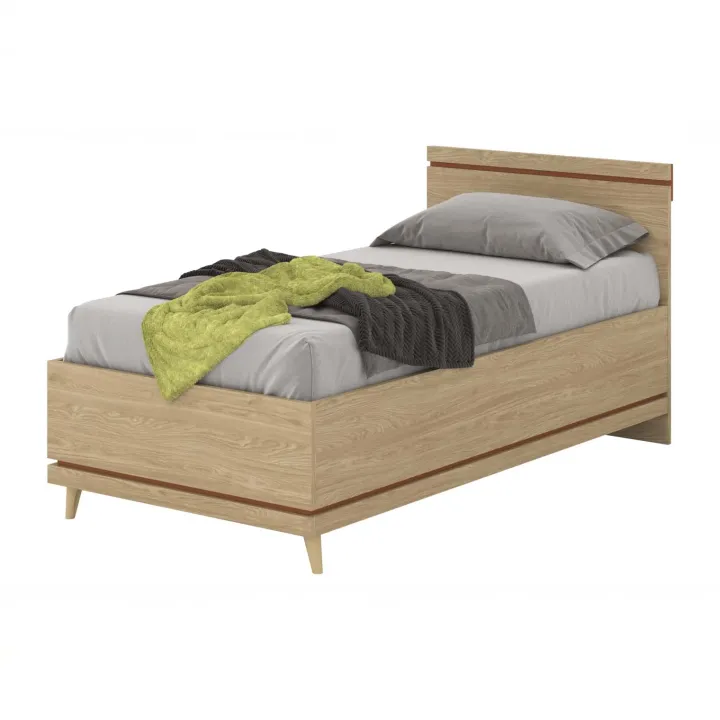 Letto singolo contenitore 100x200 cm con rete mattone Yu