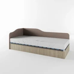 Letto singolo contenitore 82x190cm reversibile rovere scuro marrone Alex Gihome®