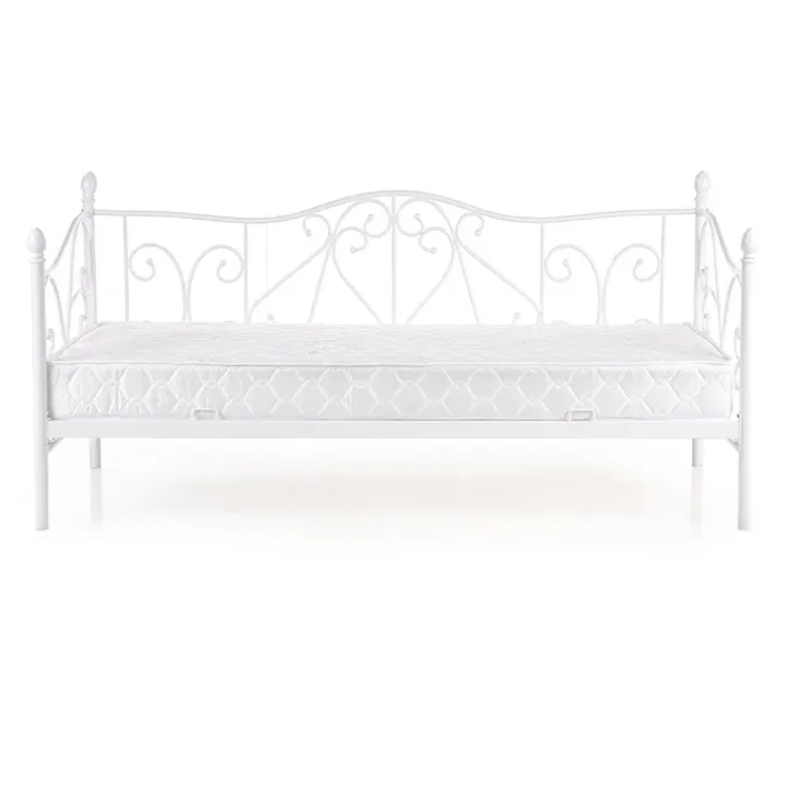Letto singolo 90x200cm classico con testiera in metallo bianco Azahara