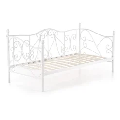 Letto singolo 90x200cm classico con testiera in metallo bianco Azahara