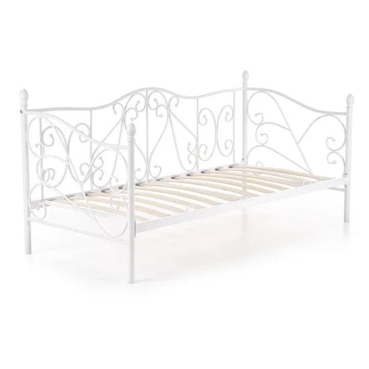 Letto singolo 90x200cm classico con testiera in metallo bianco Azahara