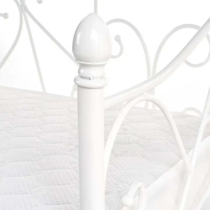 Letto singolo 90x200cm classico con testiera in metallo bianco Azahara