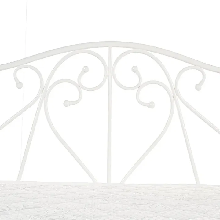 Letto singolo 90x200cm classico con testiera in metallo bianco Azahara
