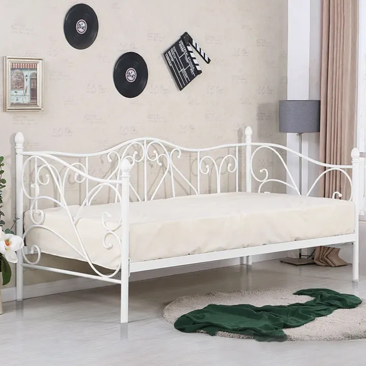 Letto singolo 90x200cm classico con testiera in metallo bianco Azahara