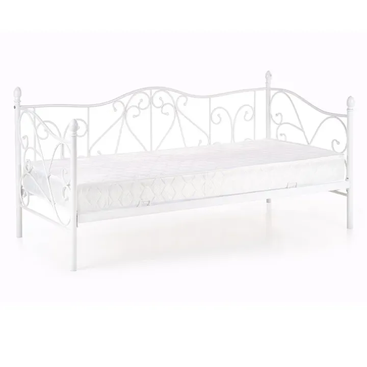 Letto singolo 90x200cm classico con testiera in metallo bianco Azahara