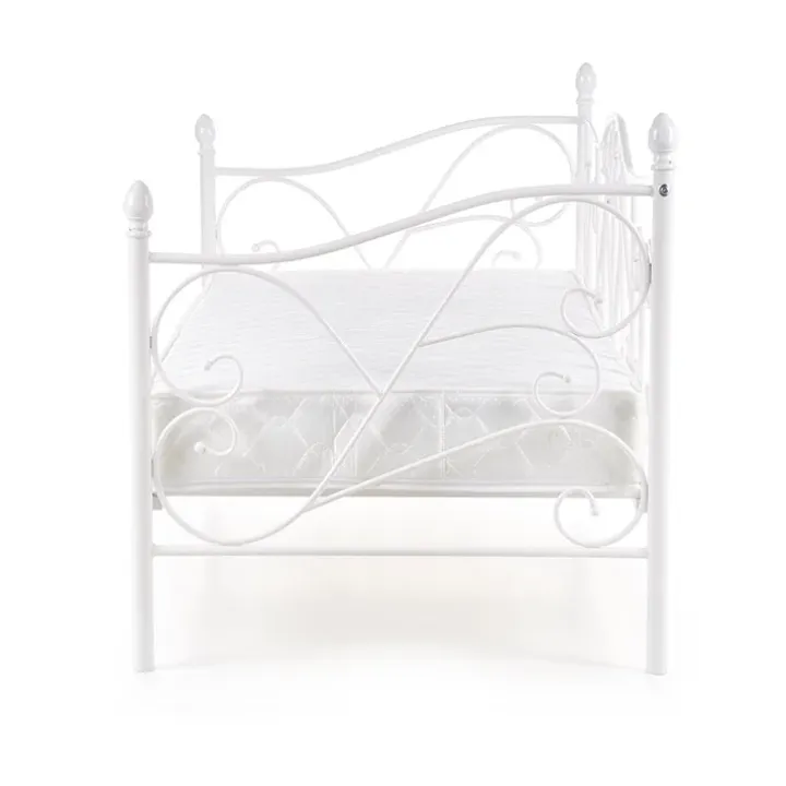 Letto singolo 90x200cm classico con testiera in metallo bianco Azahara