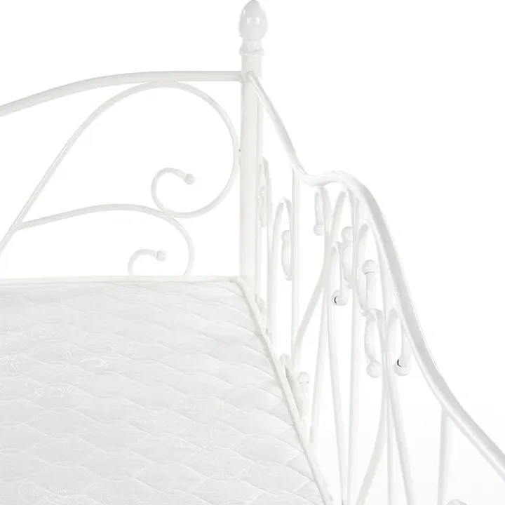 Letto singolo 90x200cm classico con testiera in metallo bianco Azahara