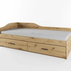 Letto singolo 90x200cm con cassettoni rovere rustico Beccaria
