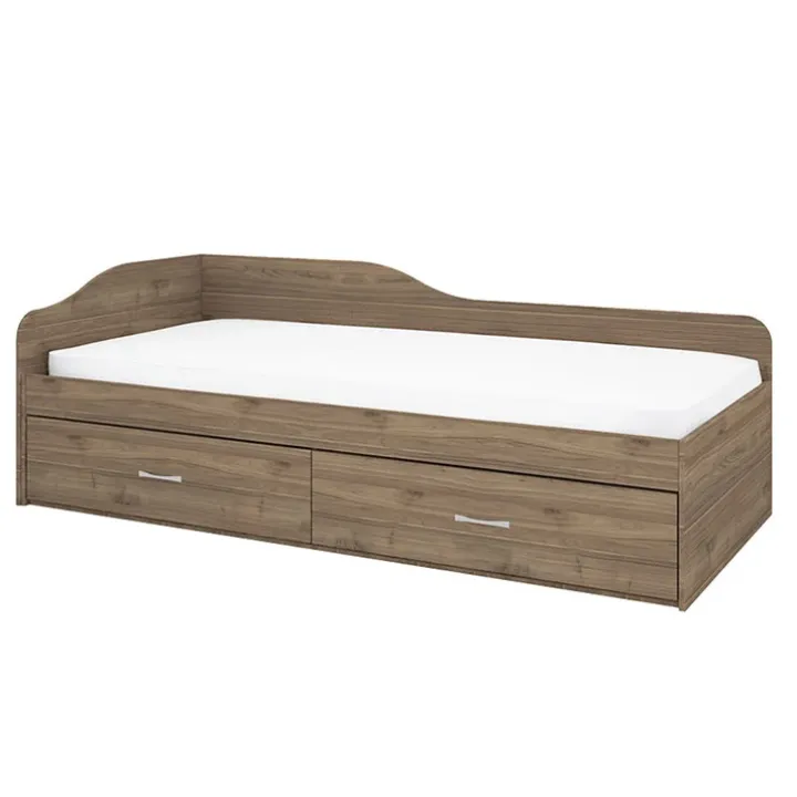 Letto singolo 90x200cm con cassettoni noce Beccaria