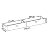 Letto singolo 90x190cm con cassettoni estraibili rovere bianco Cairo