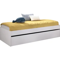Letto singolo 90x190cm con letto estraibile bianco Bellix