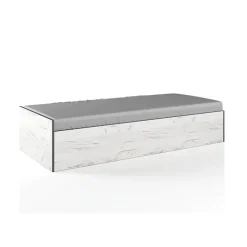 Letto singolo 90x200cm contenitore bianco rustico turchese Zadar