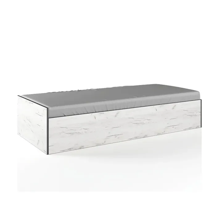 Letto singolo 90x200cm contenitore bianco rustico turchese Zadar