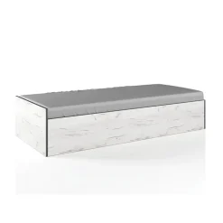 Letto singolo 90x200cm contenitore bianco rustico verde Zadar