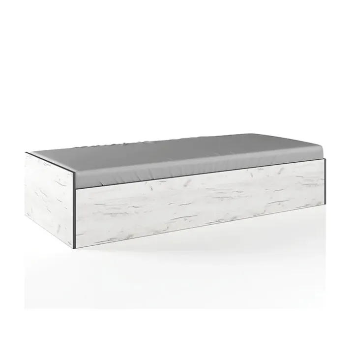 Letto singolo 90x200cm contenitore bianco rustico verde Zadar