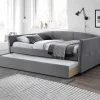 Letto singolo 90x200cm estraibile moderno in tessuto grigio moderno Duple