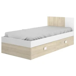 Letto singolo 90x190cm estraibile rovere bianco Cairo