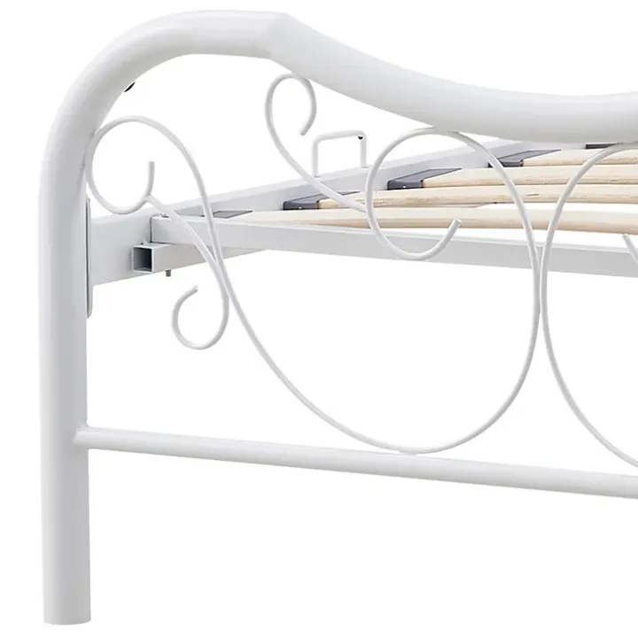 Letto singolo 90x200cm grigio moderno con testiera bianco Geki