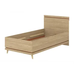 Letto singolo 100x200 cm moderno rovere Yu