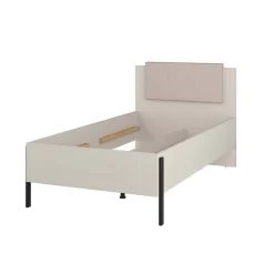 Letto singolo 100x200cm testiera imbottita beige cashmere Simple