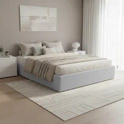 Letto sommier matrimoniale contenitore 160x200 cm con rete grigio Winny
