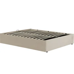 Letto sommier matrimoniale contenitore 160x200 cm con rete beige Winny