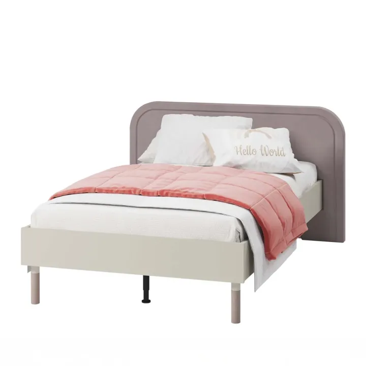 Letto una piazza e mezza 120x200cm con rete beige cashmere tortora Rita