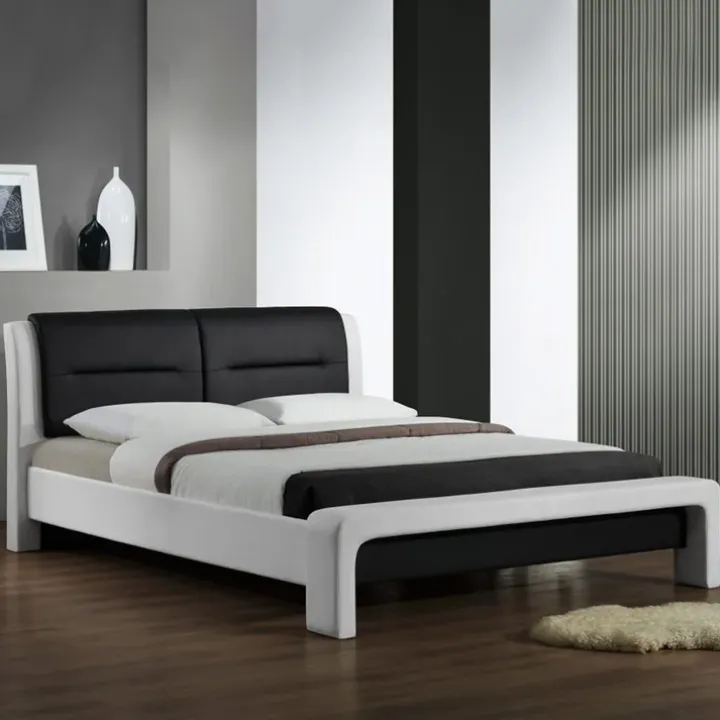 Letto una piazza e mezza 120x200cm in ecopelle bianco nero Gallipoli Gihome®