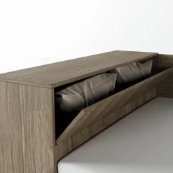Letto 120x190cm contenitore una piazza e mezza con comò noce Joel