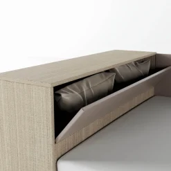 Letto 120x190cm contenitore una piazza e mezza con comò rovere scuro marrone Joel