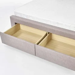 Letto 160x200cm matrimoniale con cassettoni beige Quarto Gihome®