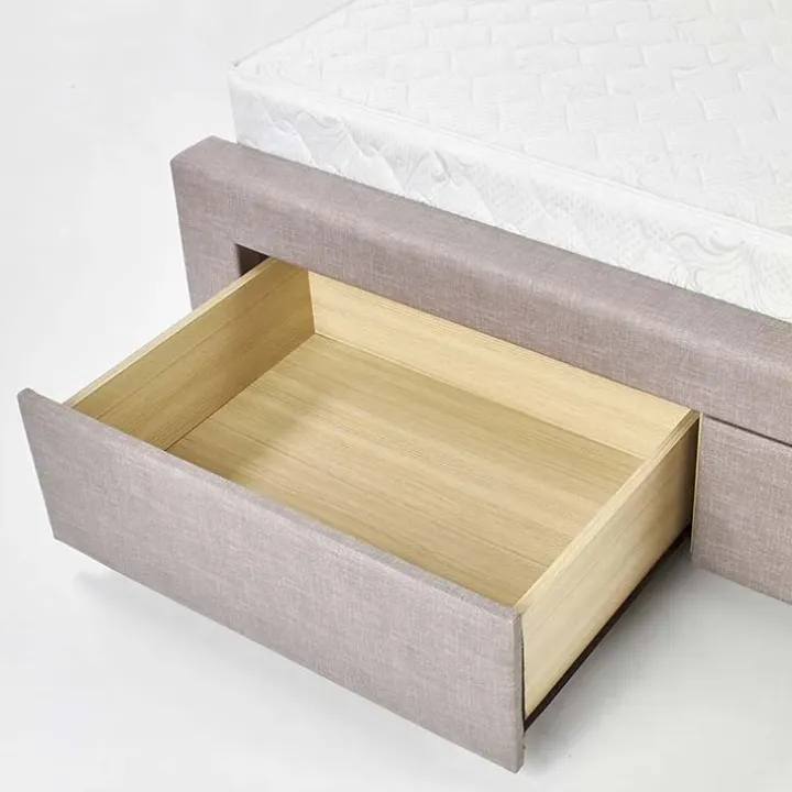 Letto 160x200cm matrimoniale con cassettoni beige Quarto Gihome®