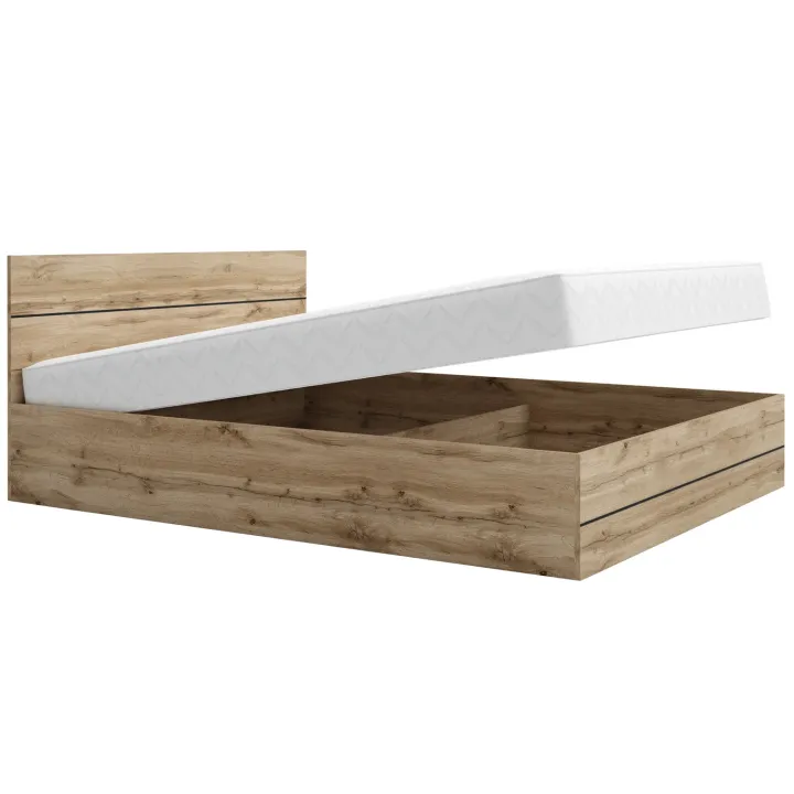 Letto 160x200cm matrimoniale contenitore moderno quercia Tamika