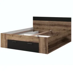 Letto 160x200cm matrimoniale contenitore rovere nero opaco Lisbona Gihome®