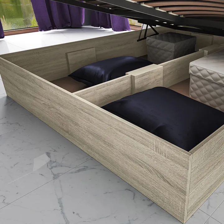 Letto 160x200cm matrimoniale contenitore rovere sonoma Camilla Gihome®